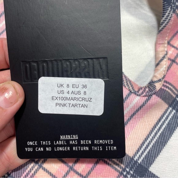 Missguided Pink & White Plaid Checkered Peter Pan Collar School Girl Dress NWT 4 - Picture 9 of 11